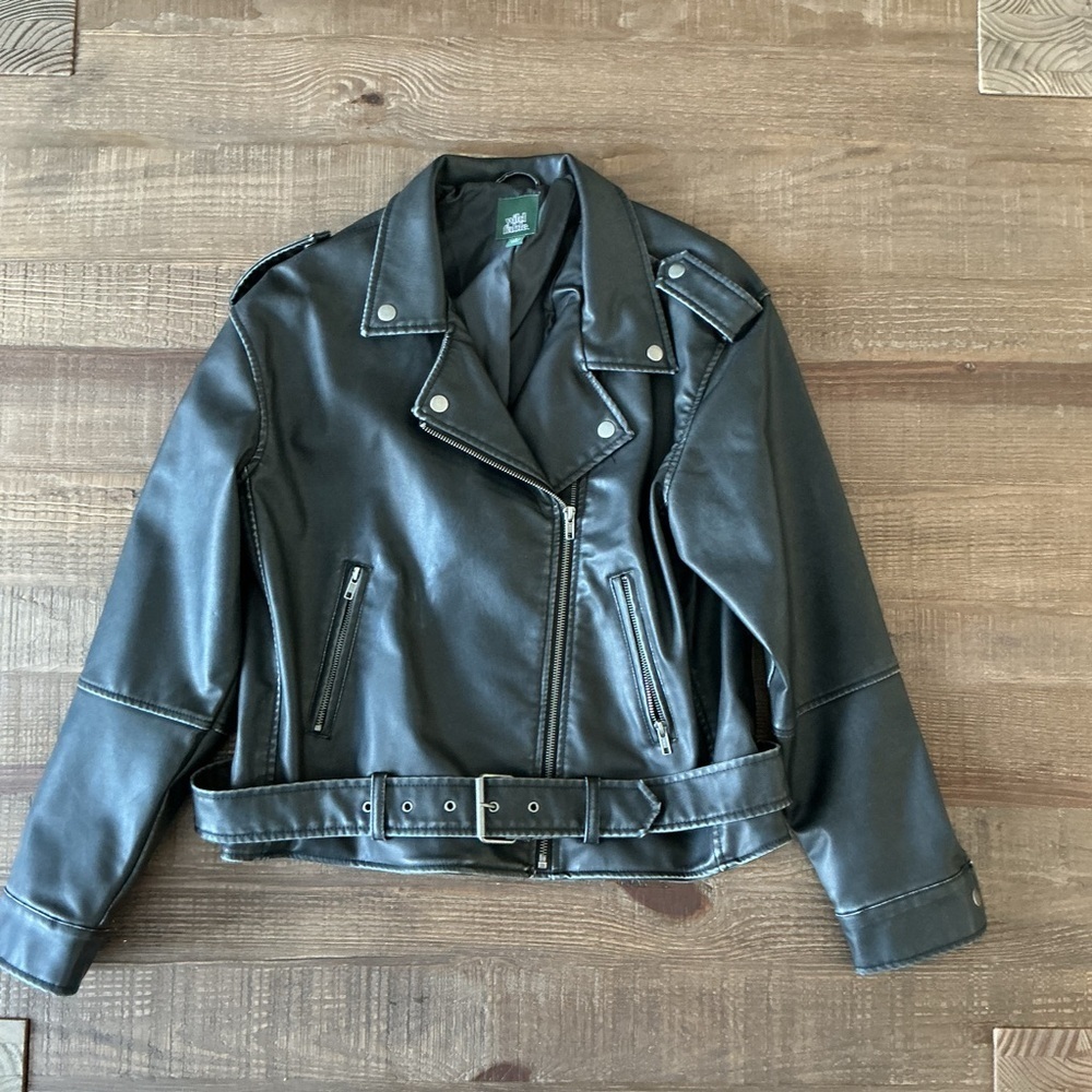 Wild Fable Womens Distressed Faux Moto Jacket Size Small